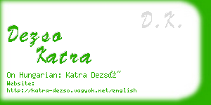 dezso katra business card